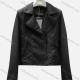 Wholesale Women's Casual Plain Lapel Long Sleeve Zipper PU Leather Jacket Black Clothing Wholesale Market Liuhua