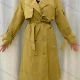Wholesale Women's Lapel Straps Long Sleeve Buckled Cuff Double Breasted Belted Plain Long Trench Coat 19# Clothing Wholesale Market Liuhua