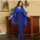 Wholesale Women's Glamorous Plain Splicing Sequin Wrap V Neck Ruched Split Hem Butterfly Sleeve Cocktail Dress Blue Clothing Wholesale Market Liuhua
