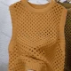 Wholesale Women's Casual Round Neck Sleeveless Hollow Out Plain Tank Cover Up Top 19# Clothing Wholesale Market Liuhua