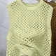 Wholesale Women's Casual Round Neck Sleeveless Hollow Out Plain Tank Cover Up Top 3# Clothing Wholesale Market Liuhua