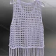 Wholesale Women's Vacation Crochet Round Neck Sleeveless Hollow Out Tassel Hem Plain Tank Cover Up Top 29# Clothing Wholesale Market Liuhua