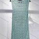 Wholesale Women's Casual Round Neck Sleeveless Hollow Out Plain Knit Tank Cover Up Dress 30# Clothing Wholesale Market Liuhua