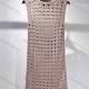 Wholesale Women's Casual Round Neck Sleeveless Hollow Out Plain Knit Tank Cover Up Dress 32# Clothing Wholesale Market Liuhua