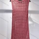 Wholesale Women's Casual Round Neck Sleeveless Hollow Out Plain Knit Tank Cover Up Dress 33# Clothing Wholesale Market Liuhua