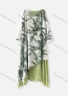Wholesale Women's Causal 3/4 Sleeve Plants Print Splicing Loose Maxi Dress - Liuhuamall