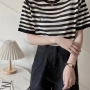 Wholesale Women's Casual Crew Neck Short Sleeve Striped T-shirt M946# preview