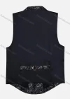 Wholesale Men's Vintage Lapel Paisley Print Single Breasted Silky Waistcoat - Liuhuamall