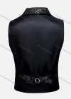 Wholesale Men's Vintage Lapel Paisley Print Single Breasted Silky Waistcoat - Liuhuamall