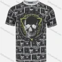 Wholesale Men's Fashion Short Sleeve Round Neck Allover Letter Skull Print Rhinestone T-Shirt preview