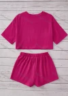 Wholesale Girls Casual Letter Crop Top & Elastic Waist Hot Shorts Set - Liuhuamall