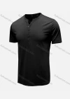 Wholesale Men's Casual Silm Fit Short Sleeve Plain Henley Shirt - Liuhuamall