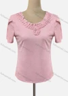 Wholesale Women's Casual Ruffle Neck Petal Sleeve Beaded Blouse - Liuhuamall