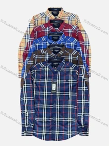 Wholesale Men's Casual Collared Long Sleeve Button Down Plaid Print Shirt, LIUHUA CLOTHING WHOLESALE