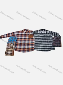 Wholesale Men's Casual Collared Long Sleeve Button Down Plaid Print Shirt, LIUHUA CLOTHING WHOLESALE