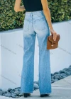 Wholesale Women's Casual Ripped Fray Raw Wide Leg Jean - Liuhuamall