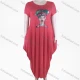 Wholesale Women's African Plus Size Figure Print Crew Neck Short Sleeve Pockets Loose Fit Dress 8805# Red Clothing Wholesale Market Liuhua