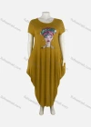 Wholesale Women's African Plus Size Figure Print Crew Neck Short Sleeve Pockets Loose Fit Dress 8805# - Liuhuamall