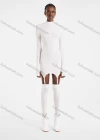 Wholesale Women's Casual Plain Slim Fit Turtleneck Short Dress Link Sock With Belt - Liuhuamall