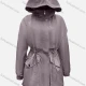 Wholesale Women's Casual Long Sleeve Double Flap Pockets Drawstring Waist Hooded Trench Coat 47# Clothing Wholesale Market Liuhua