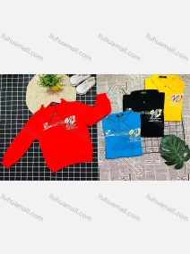 Wholesale Boy's Comfy Long Sleeve Letter Print Button Elastic Polo Shirt, LIUHUA CLOTHING WHOLESALE