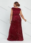 Wholesale Women's Glamorous Ruffle Trim Sleeveless Sweetheart Sequin Floor Length Evening Dress - Liuhuamall