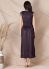 Wholesale Women's Elegant V Neck Sleeveless Lace Up High Waist Shirred Midi Tank Dress - Liuhuamall