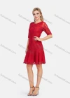 Wholesale Women's Causal Round Neck Half Sleeve Embroidered Lace Short Dress - Liuhuamall