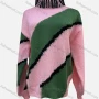 Wholesale Women's Casual Stand Collar Long Sleeve Colorblock Sweater 1304# preview