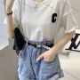 Wholesale Women's Casual Plain & Striped Round Neck Short Sleeve Tee 8079# preview