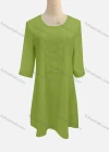 Wholesale Women's Casual Round Neck Embroidered Pearl Decor 3/4 Sleeve Ruffle Hem Short Dress - Liuhuamall