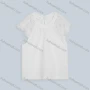 Wholesale Girls Casual Guipure Lace Short Sleeve Halter Back Button Cutout Plain Tops 447# preview