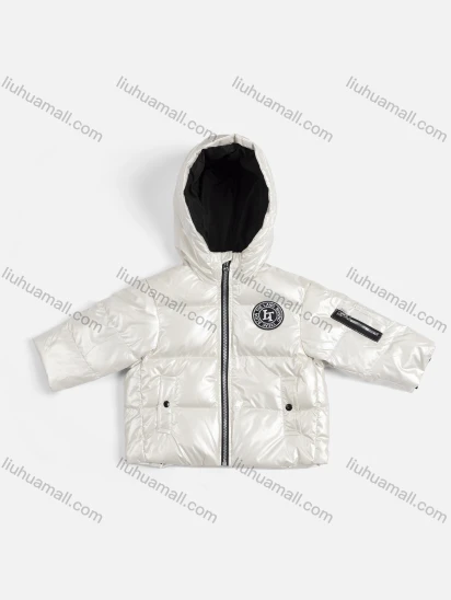 Wholesale Kids Plain Hooded Pockets Long Sleeve Sewing Label Puffer Jackets 14182422#