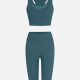 Women's Sporty Quick Dry Tank Top & Short Leggings Sets Dark Green Clothing Wholesale Market -LIUHUA