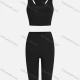 Wholesale Women's Sporty Quick Dry Tank Top & Short Leggings Sets Black Clothing Wholesale Market Liuhua