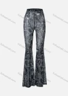Wholesale Women's Casual Mesh Python Texture High Waist Flared Pants Q21PT540# - Liuhuamall