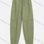 Wholesale Women's Casual Plain Drawstring Ankle Length Cargo Pants Joggers 8038# preview