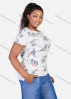 Wholesale Women's Floral Print Round Neck T-Shirt Casual 2 Piece Set - Liuhuamall