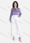 Wholesale Women's Casual Floral Print Lapel Long Sleeve Pearl Decor Button Down Shirt V2841# - Liuhuamall