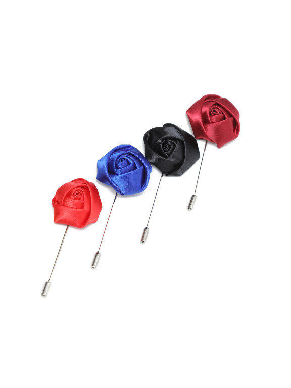 Men's Fashion Plain Satin Flower Boutonniere With Pin For Suit, Clothing Wholesale Market -LIUHUA, Accessories, Shop-By-Category