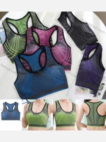 Wholesale Women's Basics Breathable Striped Racerback Sports Bra 6917-5#, LIUHUA CLOTHING WHOLESALE