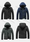 Wholesale Men's Casual Hooded Long Sleeve Zipper Plain Puffer Jacket - Liuhuamall