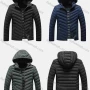 Wholesale Men's Casual Hooded Long Sleeve Zipper Plain Puffer Jacket preview