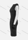 Wholesale Women's Casual 2-in-1 Mesh Lining Shirred Striped Long Sleeve Bodycon Knee Length Dress - Liuhuamall