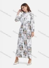Wholesale Women's Casual Floral Print Stand Collar Button Front Pleated Flared Hem Maxi Shirt Dress With Belt - Liuhuamall
