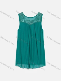 Wholesale Women's Casual Rhinestone Decor Embroidery Lace Appliques Tank Top, LIUHUA CLOTHING WHOLESALE