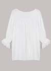 Wholesale Women's Casual Poet Sleeve Round Neck Lace Oversized Blouse - Liuhuamall