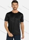 Wholesale Men's Sporty Short Sleeve Round Neck Slim Fit Quick Dry Plain Letter Print T-shirts - Liuhuamall
