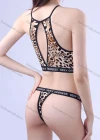 Wholesale Women's Sexy Leopard Hollow Out Bra & Thongs 2-piece Set 193# - Liuhuamall