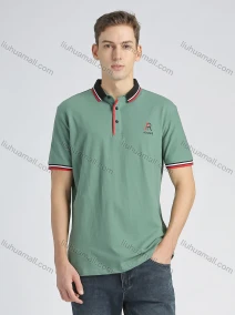 Wholesale Men's Cotton Plain Short Sleeve Embroidery Contrast Collar Polo Shirt, LIUHUA CLOTHING WHOLESALE